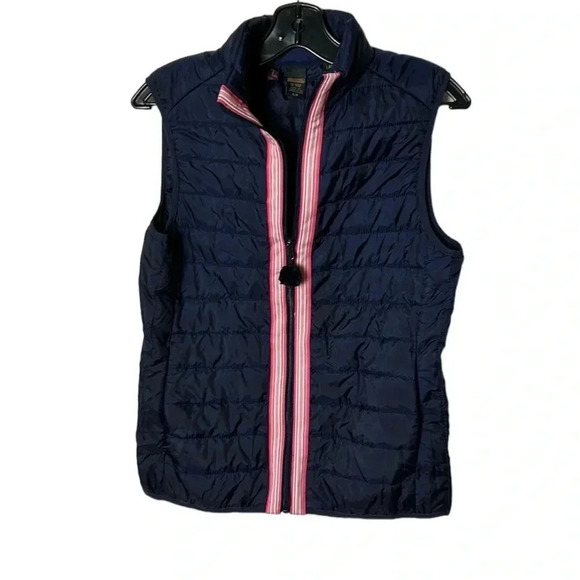 Pearly Vine Jackets & Blazers - Pearly Vine puffer vest ,women Small.Blue,pink straight ribbon,tassel,Maggie May